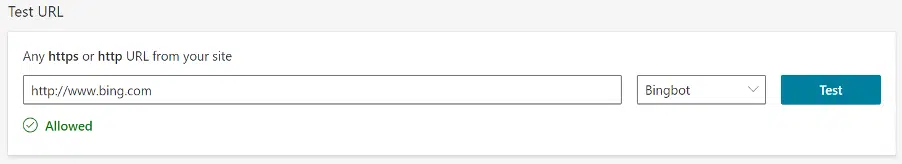 Robots.txt tester Bing